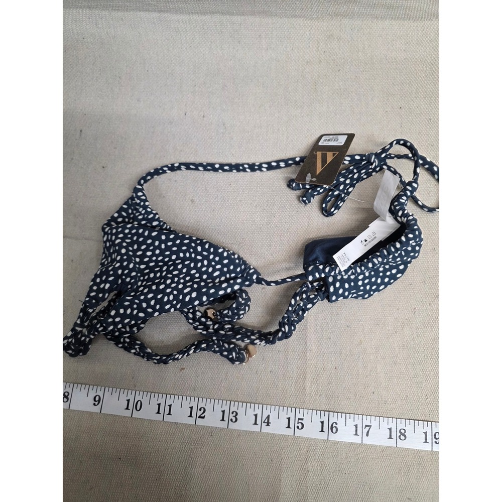 Cape‎ Robbin Womens Navy Blue Polka Dot Triangle Bikini Top XS New 4673